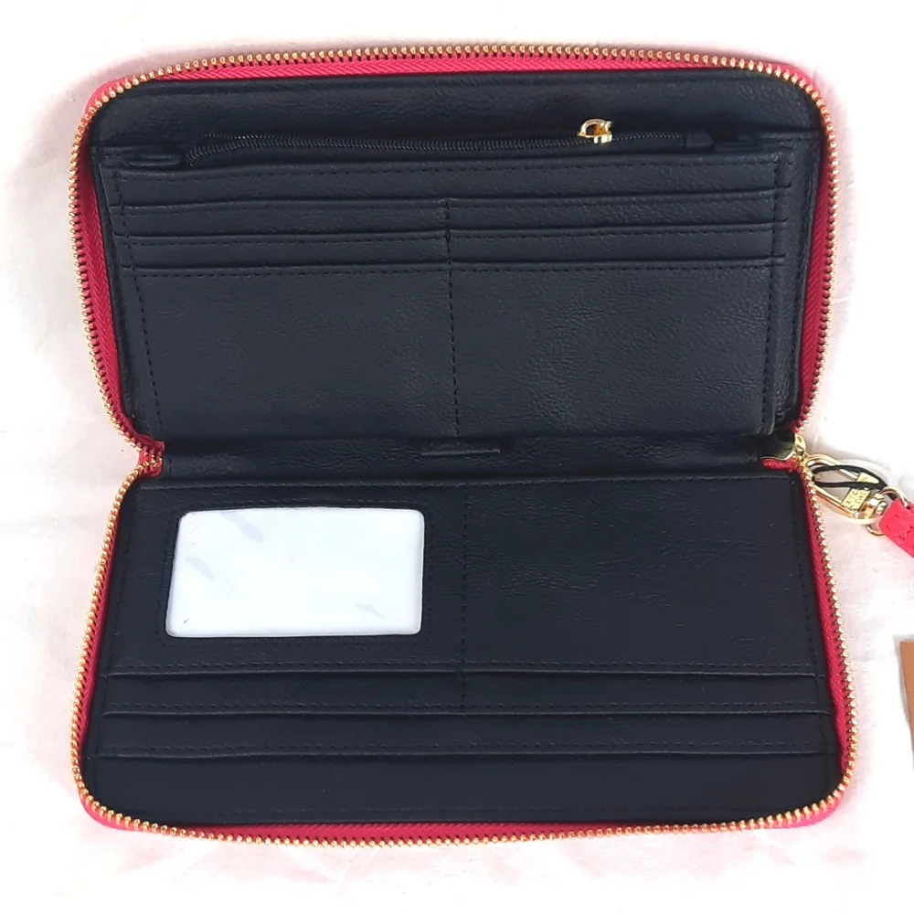 Steve Madden Zip Around Wallet Clutch Pink Flash Gold NEW with Tag - Picture 9 of 13